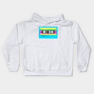 Retro blue cassette tape Kids Hoodie